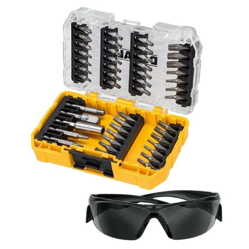 Sukimo antgalių komplektas DeWalt DT70704-QZ, 47 vnt. + akiniai Sukimo antgalių komplektas DeWalt DT70704-QZ, 47 vnt. + akiniai