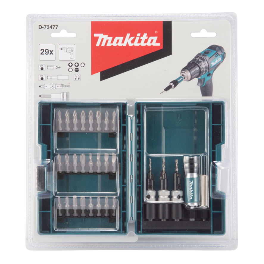 SUKIMO ANTGALIŲ KOMPLEKTAS Makita D-73477, 29 VNT. 2