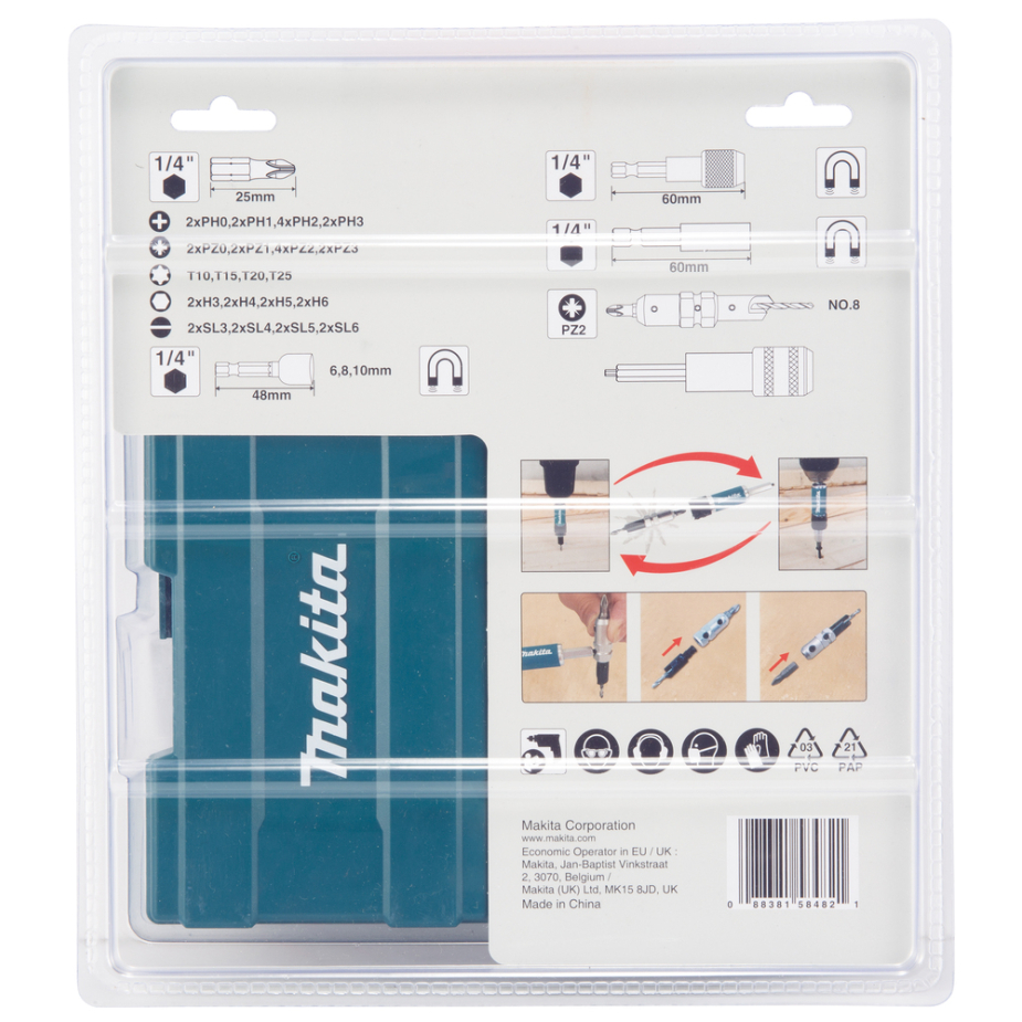 SUKIMO ANTGALIŲ KOMPLEKTAS Makita D-73461, 47 VNT. 3 SUKIMO ANTGALIŲ KOMPLEKTAS Makita D-73461, 47 VNT. 3