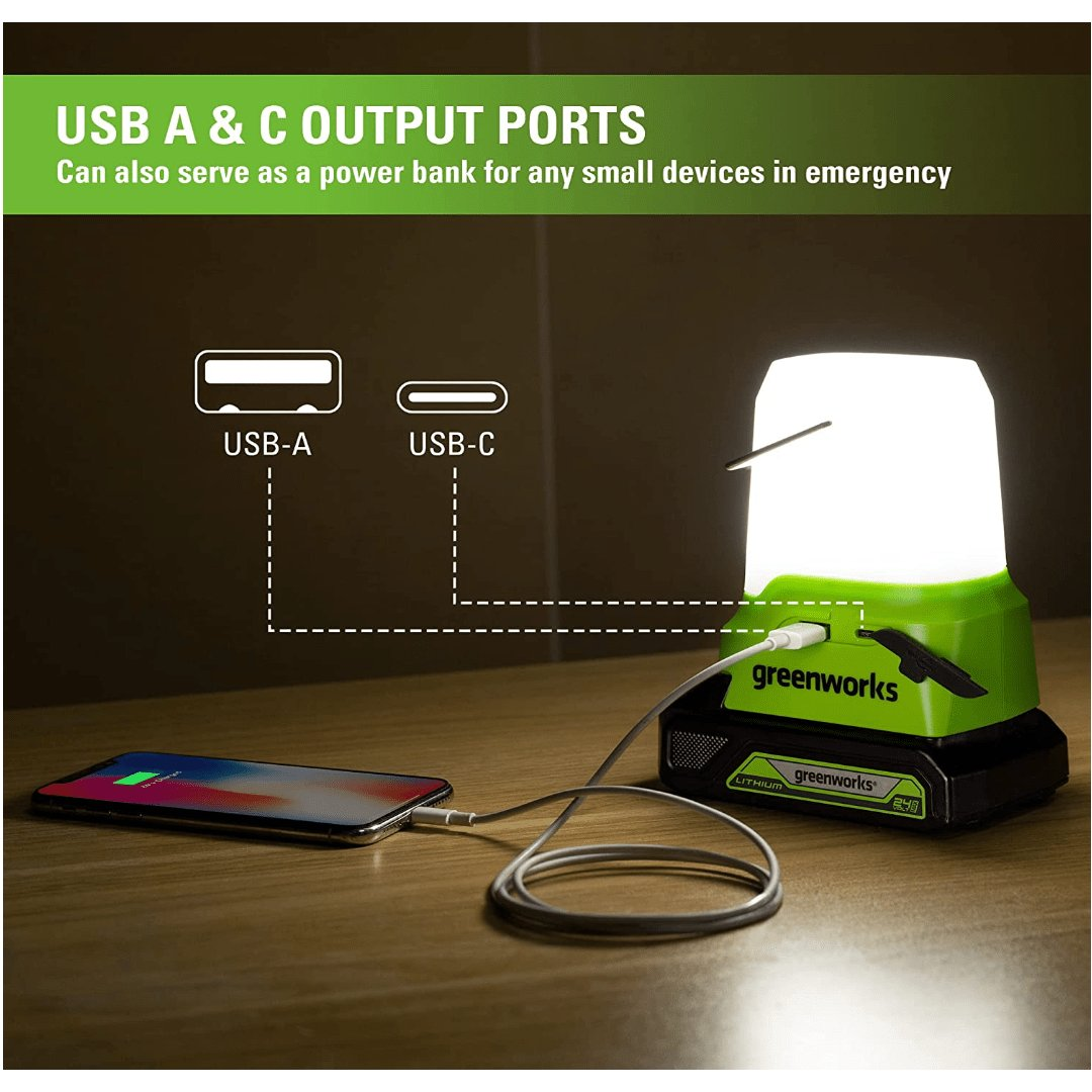 Akumuliatorinis LED šviestuvas Greenworks G24LA500, 24 V, 500 Lm , (tik įrankis) 5 Akumuliatorinis LED šviestuvas Greenworks G24LA500, 24 V, 500 Lm , (tik įrankis) 5