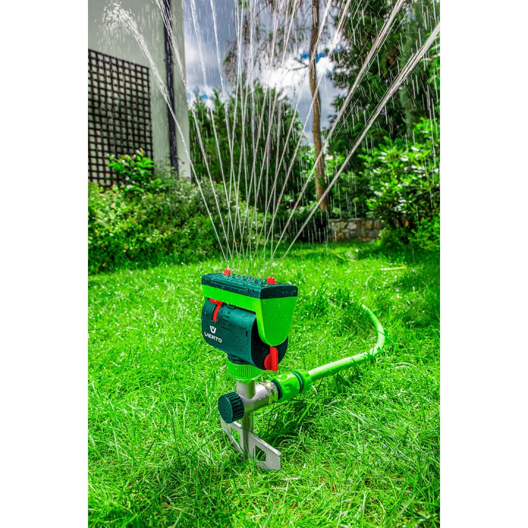 Svyruojantis purkštuvas, aprėptis iki 208 m2, 16 purkštukų, metalinis laiptelinis smaigalys valymui 1