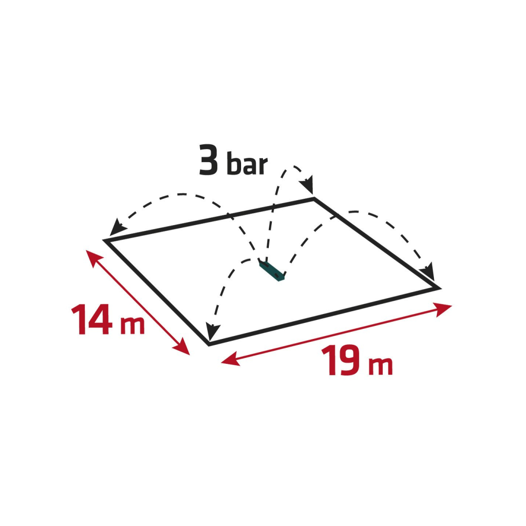 Svyruojantis purkštuvas, aprėptis iki 208 m2, 16 purkštukų, metalinis laiptelinis smaigalys valymui 3 Svyruojantis purkštuvas, aprėptis iki 208 m2, 16 purkštukų, metalinis laiptelinis smaigalys valymui 3