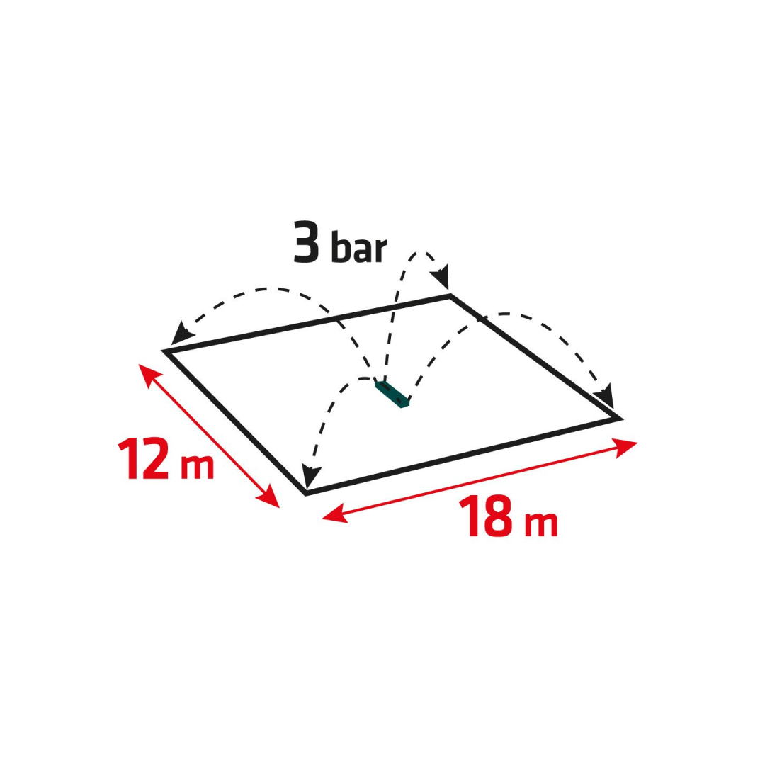 Svyruojantis purkštuvas, aprėptis iki 336 m2, 16 purkštukų, adatinis kamštis purkštukams valyti 4 Svyruojantis purkštuvas, aprėptis iki 336 m2, 16 purkštukų, adatinis kamštis purkštukams valyti 4