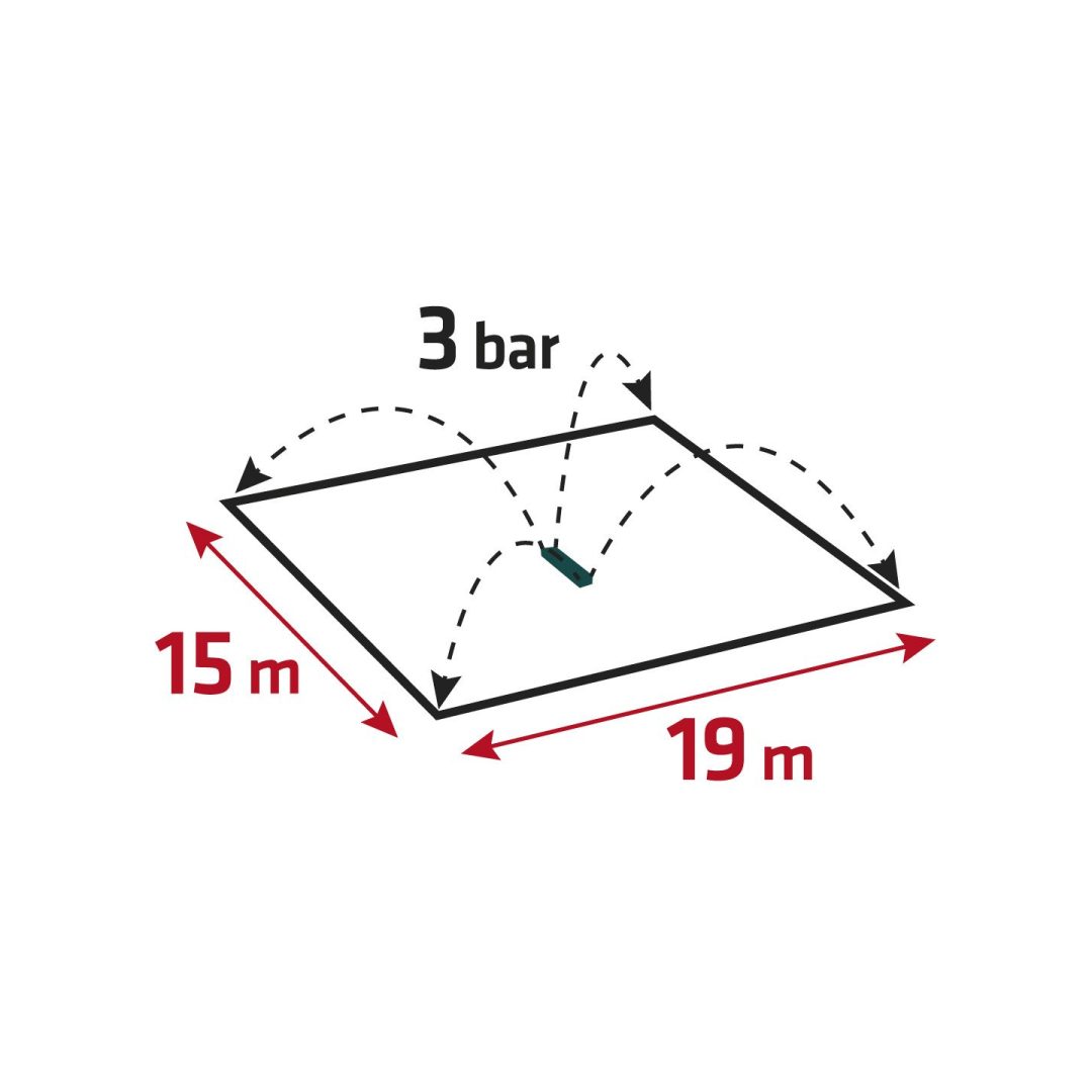 Svyruojantis purkštuvas, aprėptis iki 418 m2, 18 guminių purkštukų, adatinis kamštis purkštukui valyti 5 Svyruojantis purkštuvas, aprėptis iki 418 m2, 18 guminių purkštukų, adatinis kamštis purkštukui valyti 5