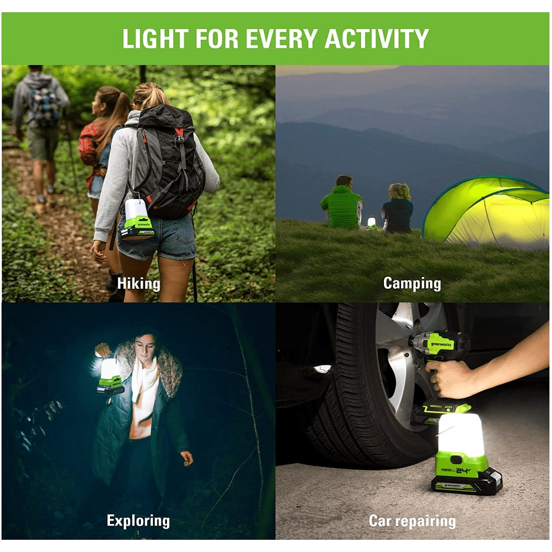 Akumuliatorinis LED šviestuvas Greenworks G24LA500, 24 V, 500 Lm , (tik įrankis) 6 Akumuliatorinis LED šviestuvas Greenworks G24LA500, 24 V, 500 Lm , (tik įrankis) 6