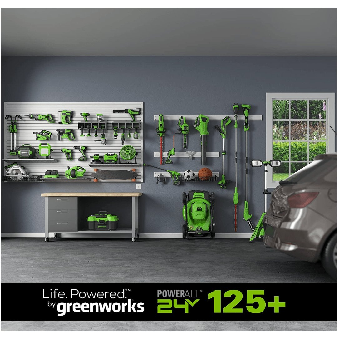 Akumuliatorinis LED šviestuvas Greenworks G24LA500, 24 V, 500 Lm , (tik įrankis) 7 Akumuliatorinis LED šviestuvas Greenworks G24LA500, 24 V, 500 Lm , (tik įrankis) 7