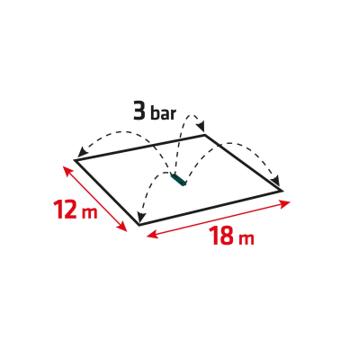 Svyruojantis purkštuvas, aprėptis iki 336 m2, 16 purkštukų, adatinis kamštis purkštukams valyti 4 Svyruojantis purkštuvas, aprėptis iki 336 m2, 16 purkštukų, adatinis kamštis purkštukams valyti 4