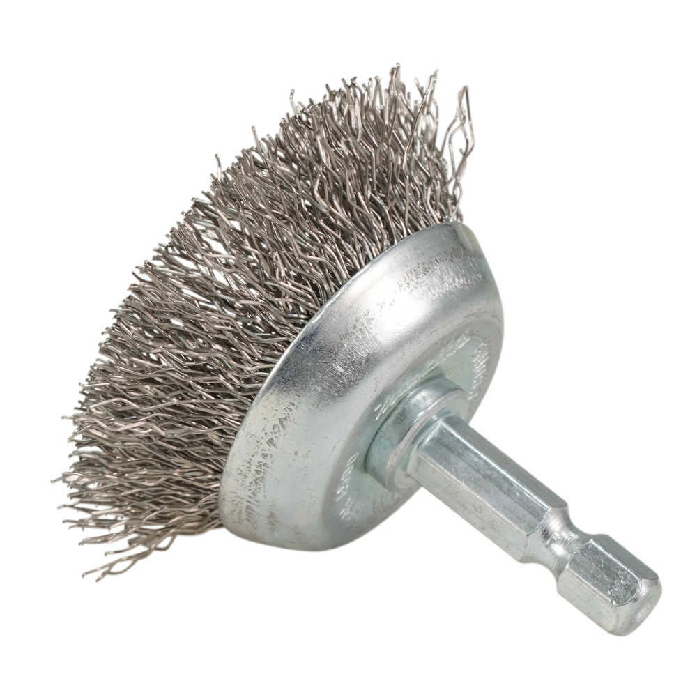 Taurės formos vielinis šepetys Makita D-76554, 28mm, su 1/4'' šešiakampiu antgaliu 2 Taurės formos vielinis šepetys Makita D-76554, 28mm, su 1/4'' šešiakampiu antgaliu 2