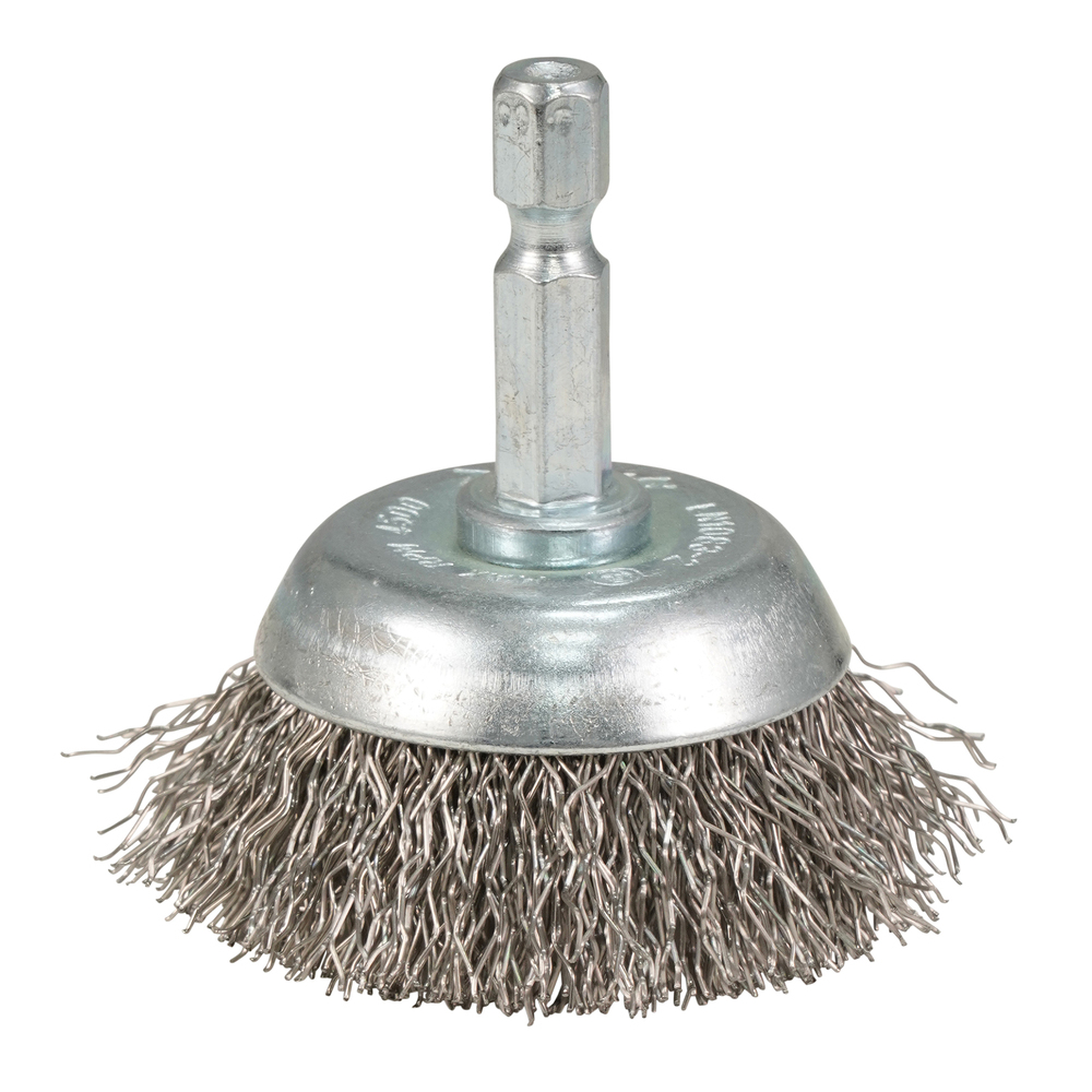 Taurės formos vielinis šepetys Makita D-76554, 28mm, su 1/4'' šešiakampiu antgaliu Taurės formos vielinis šepetys Makita D-76554, 28mm, su 1/4'' šešiakampiu antgaliu