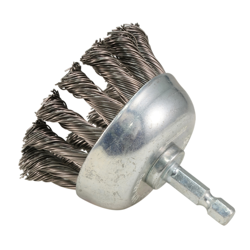 Taurės formos šveitimo šepetys Makita D-76691, 65mm, su 1/4'' šešiakampiu antgaliu 2 Taurės formos šveitimo šepetys Makita D-76691, 65mm, su 1/4'' šešiakampiu antgaliu 2