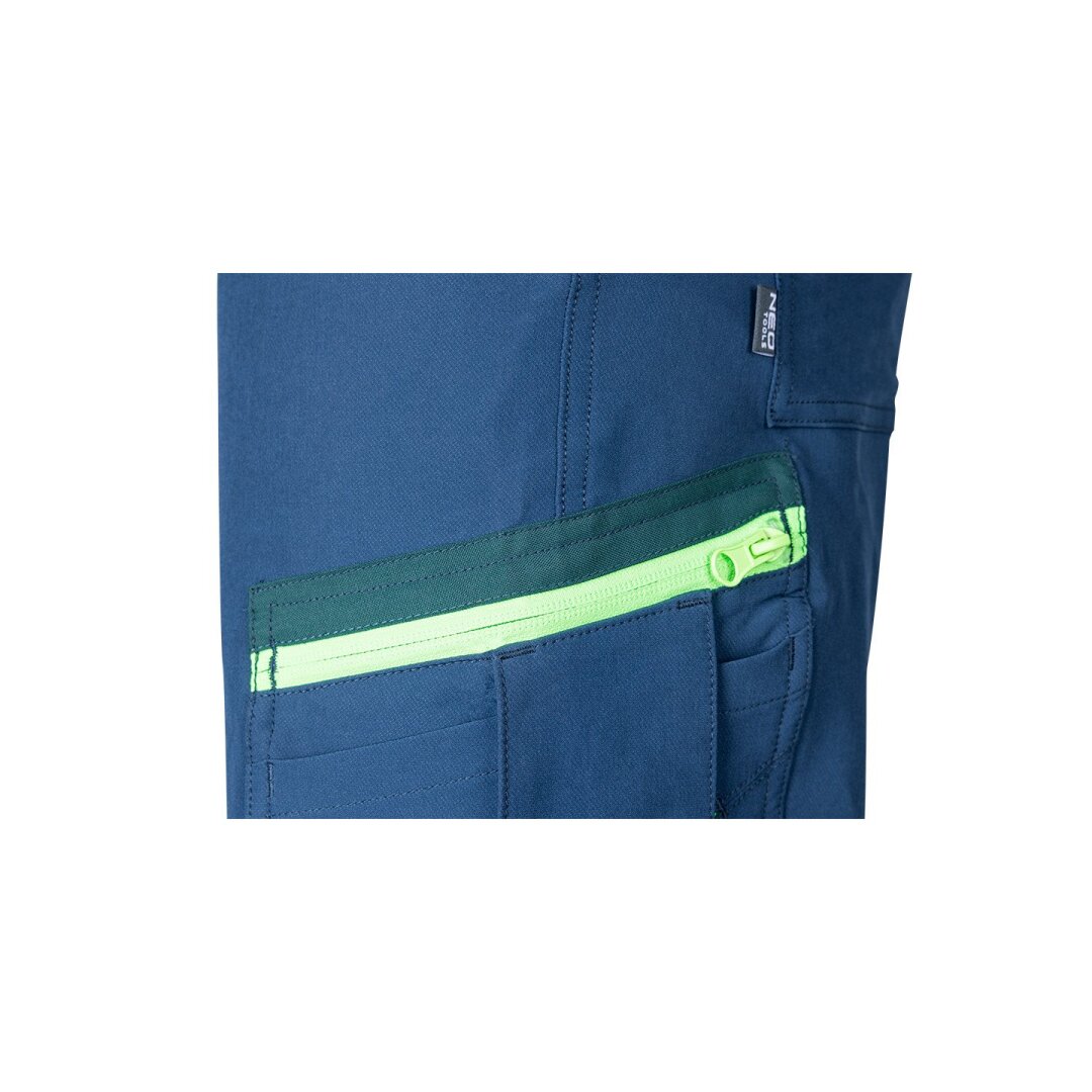 Tamsiai mėlynos-žalios, „Mix&Match“ darbo kelnės, 4 kryptimis tempiamos, dydis L 3 Tamsiai mėlynos-žalios, „Mix&Match“ darbo kelnės, 4 kryptimis tempiamos, dydis L 3