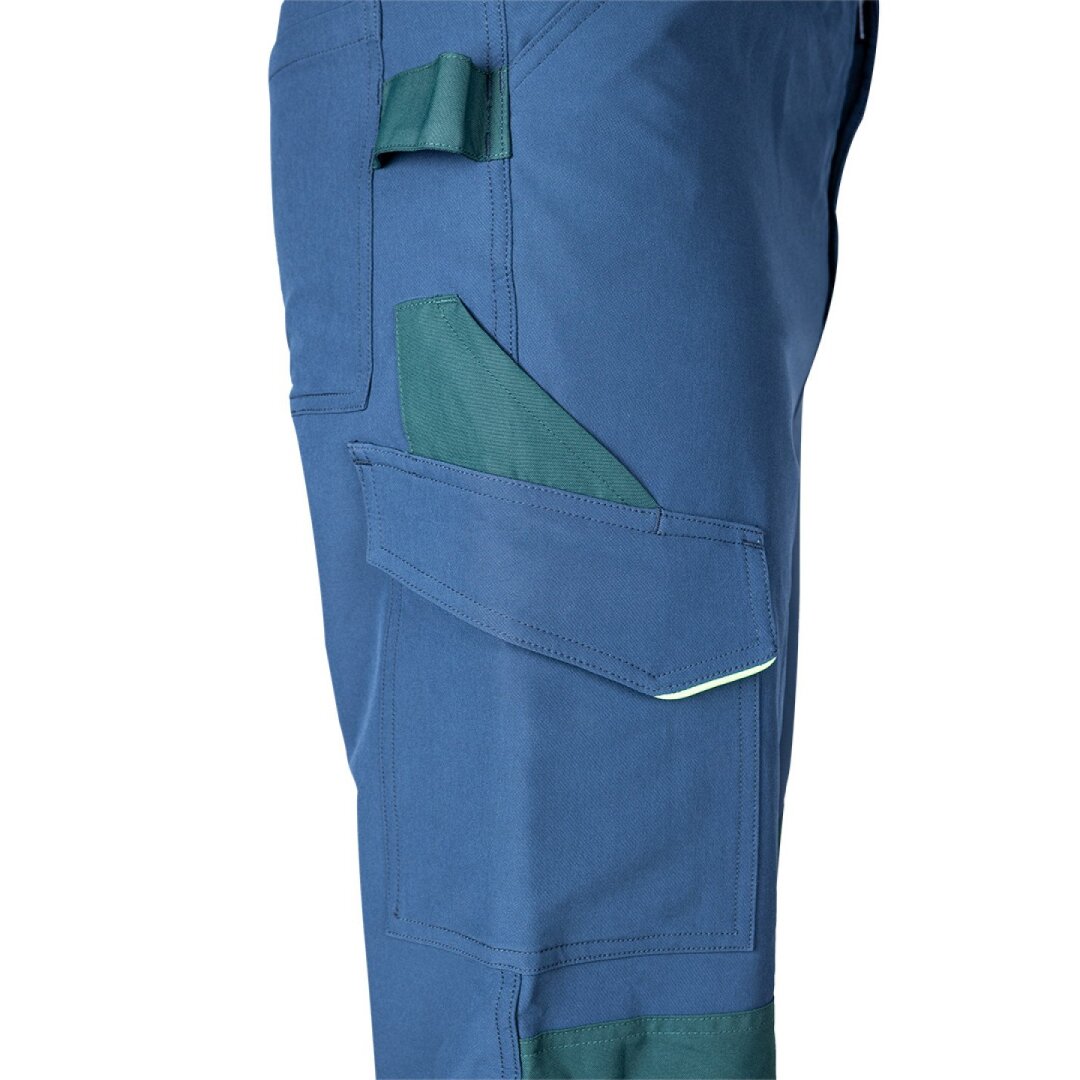 Tamsiai mėlynos-žalios, „Mix&Match“ darbo kelnės, 4 kryptimis tempiamos, dydis XL 2 Tamsiai mėlynos-žalios, „Mix&Match“ darbo kelnės, 4 kryptimis tempiamos, dydis XL 2