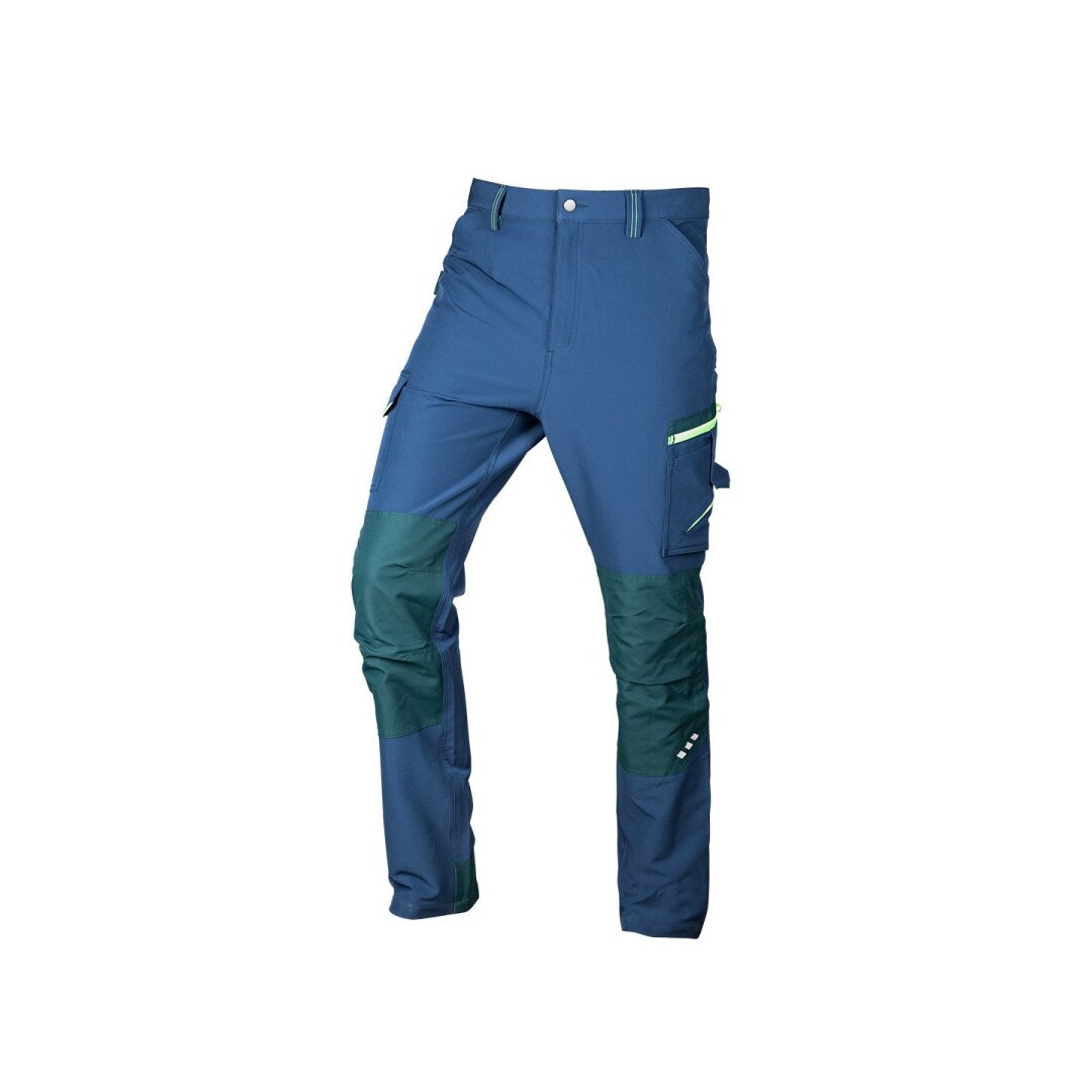 Tamsiai mėlynos-žalios, „Mix&Match“ darbo kelnės, 4 kryptimis tempiamos, dydis XXXL Tamsiai mėlynos-žalios, „Mix&Match“ darbo kelnės, 4 kryptimis tempiamos, dydis XXXL