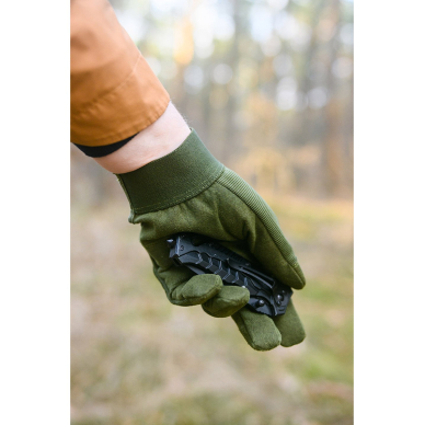 Taktinės pirštinės, sintetinė oda, 9 dydis 2 Taktinės pirštinės, sintetinė oda, 9 dydis 2