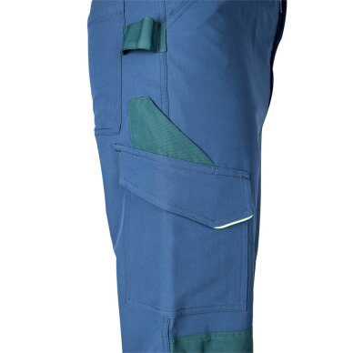 Tamsiai mėlynos-žalios, „Mix&Match“ darbo kelnės, 4 kryptimis tempiamos, dydis S 2