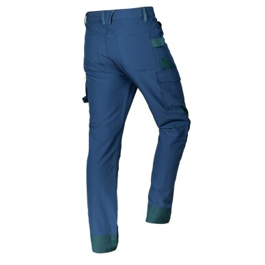 Tamsiai mėlynos-žalios, „Mix&Match“ darbo kelnės, 4 kryptimis tempiamos, dydis XXL 1 Tamsiai mėlynos-žalios, „Mix&Match“ darbo kelnės, 4 kryptimis tempiamos, dydis XXL 1