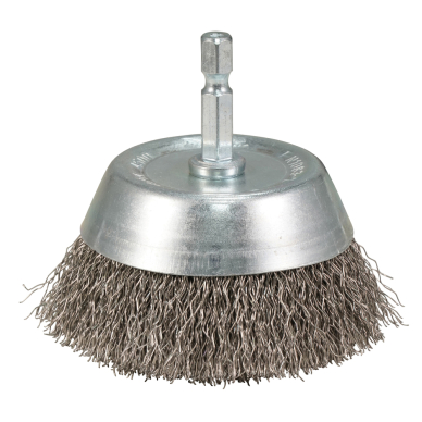 Taurės formos šveitimo šepetys Makita D-76582, 75mm, su 1/4'' šešiakampiu antgaliu Taurės formos šveitimo šepetys Makita D-76582, 75mm, su 1/4'' šešiakampiu antgaliu