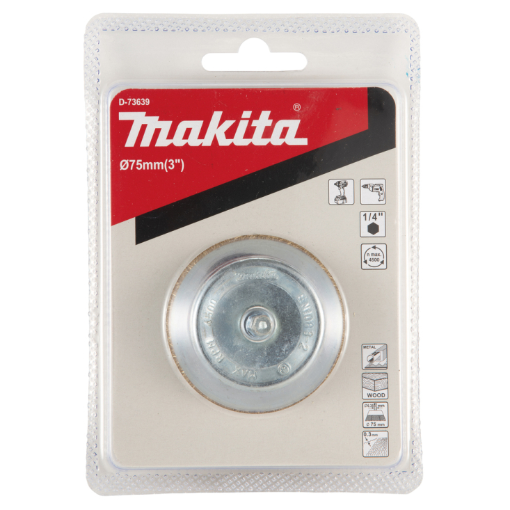 Taurės formos šveitimo šepetys Makita D-73639, 75mm 3 Taurės formos šveitimo šepetys Makita D-73639, 75mm 3