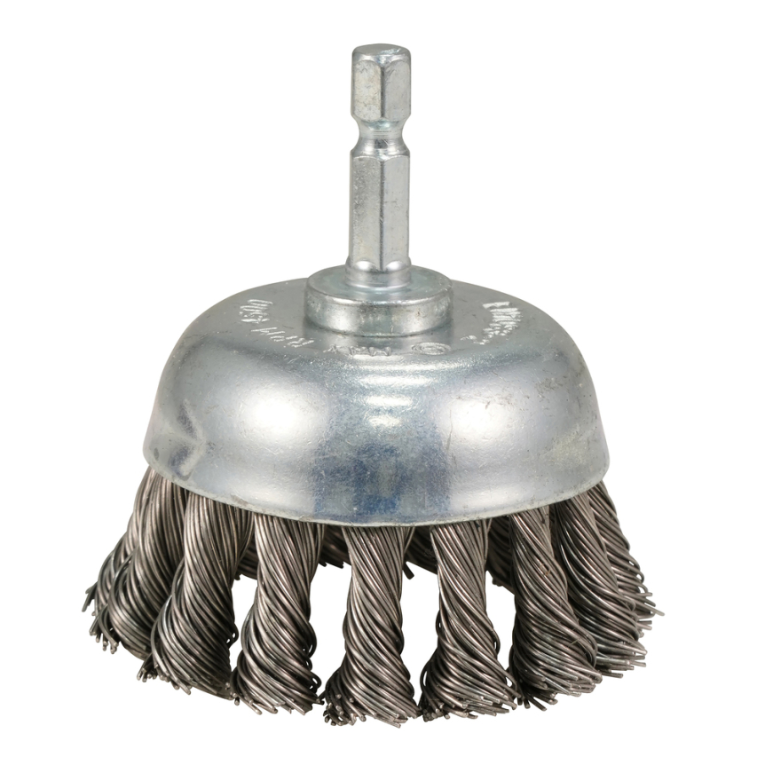 Taurės formos šveitimo šepetys Makita D-76691, 65mm, su 1/4'' šešiakampiu antgaliu Taurės formos šveitimo šepetys Makita D-76691, 65mm, su 1/4'' šešiakampiu antgaliu