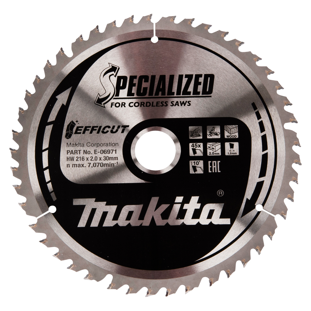 Pjovimo diskas Makita E-06971, 216X30X2,0.., Z-45, 10°