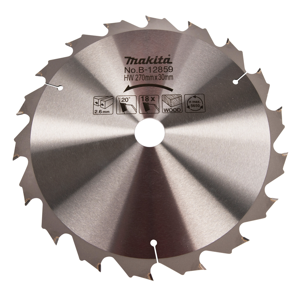 T.C.T. pjūklas 270X2.6X30mm 20° T18 Makita B-12859 T.C.T. pjūklas 270X2.6X30mm 20° T18 Makita B-12859