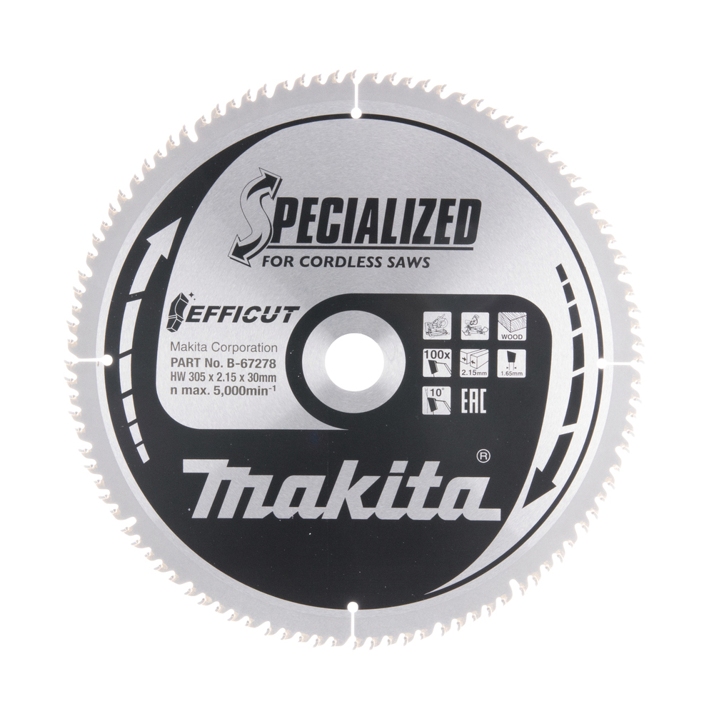 Pjovimo diskas Makita B-67278 EFFICUT 305X2.15X30mm, 10°, T100 Pjovimo diskas Makita B-67278 EFFICUT 305X2.15X30mm, 10°, T100