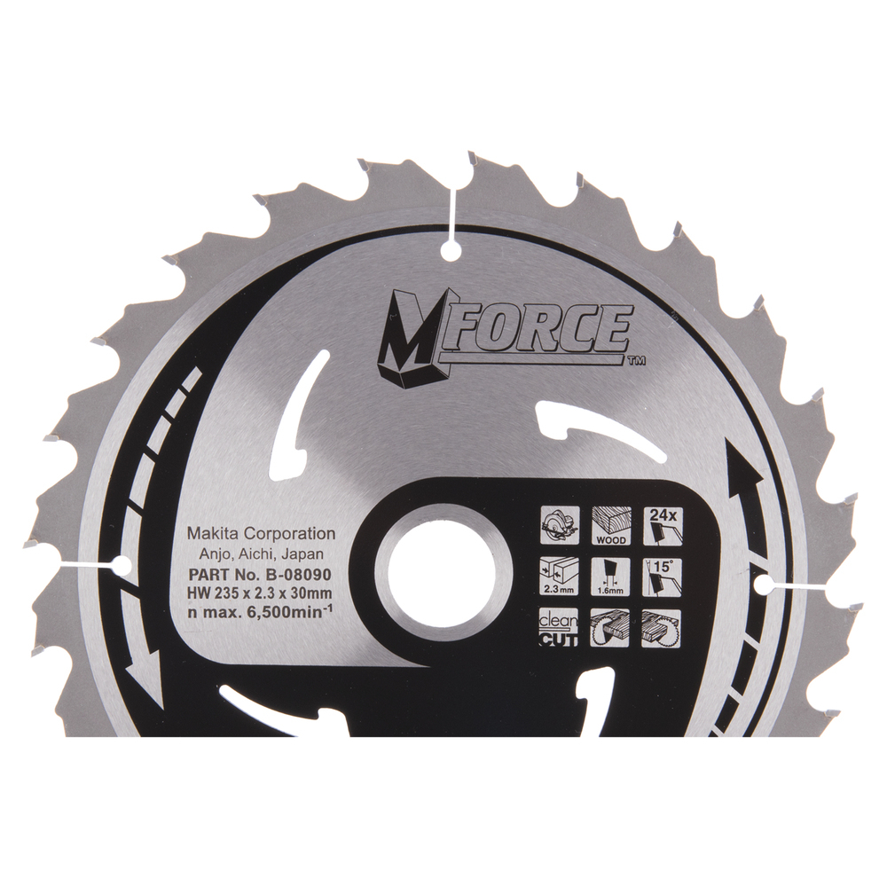Pjovimo diskas Makita B-08090, 235X2.3X30mm, 15°, T24 Pjovimo diskas Makita B-08090, 235X2.3X30mm, 15°, T24