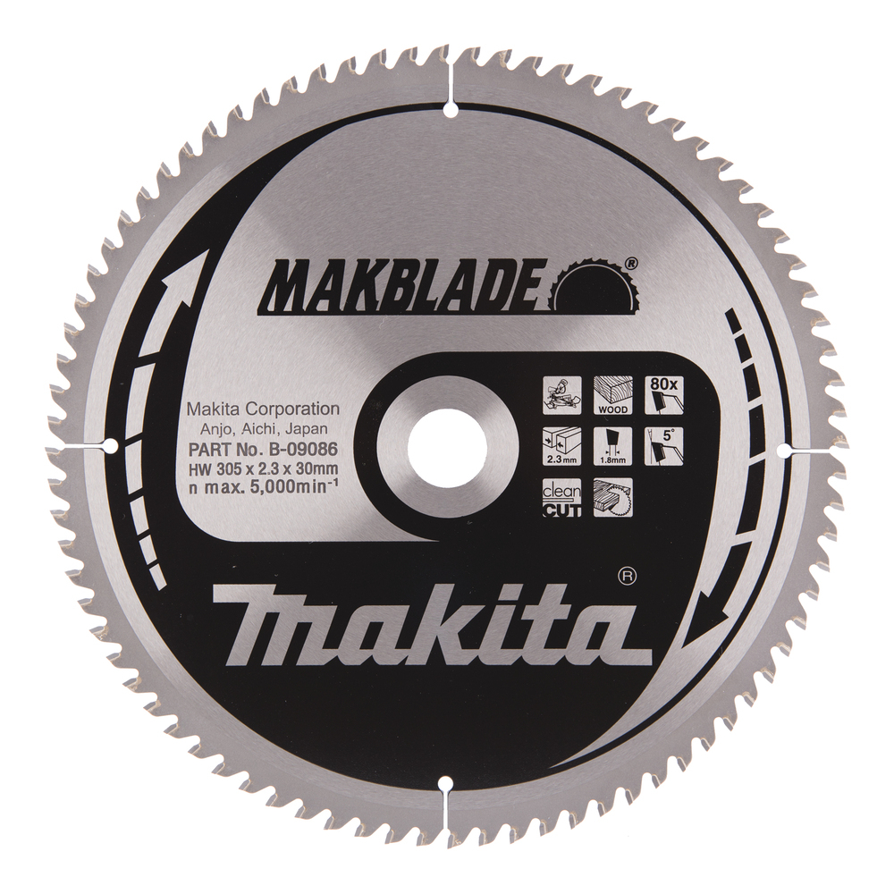 Pjovimo diskas Makita B-09086 MAKBLADE 305X2.3X30mm 5° T80 1
