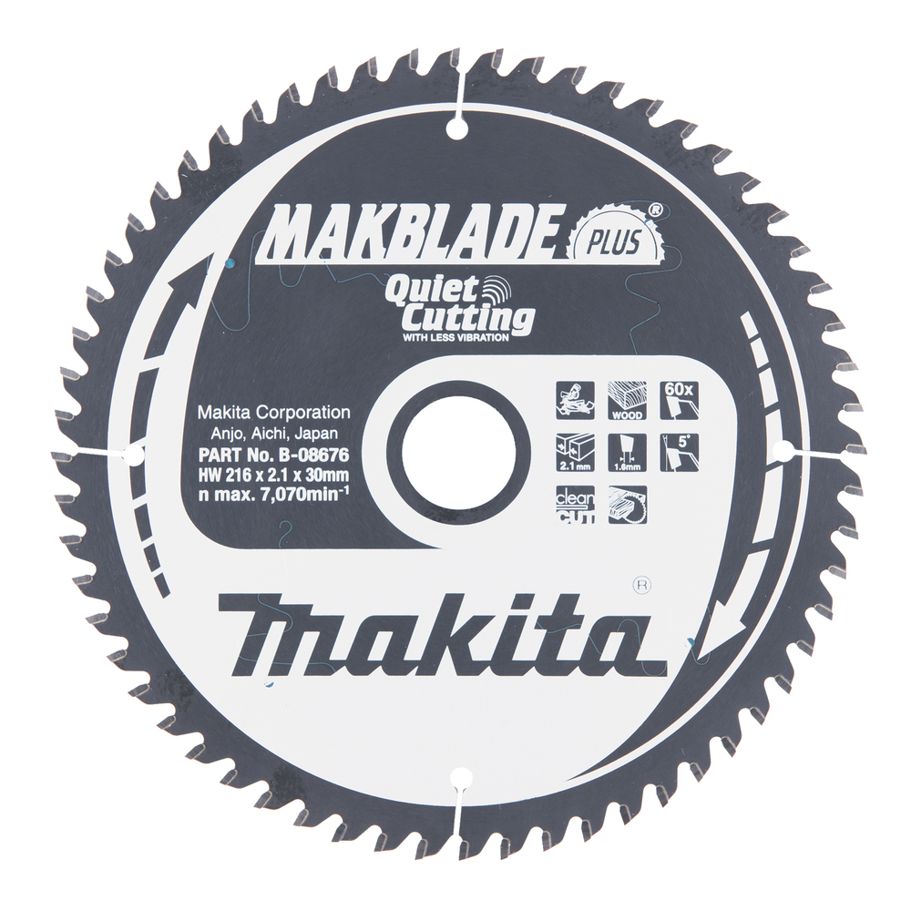 Pjovimo diskas Makita B-08676 MAKBLADE PLUS 216X2.1X30mm 5° T60 1 Pjovimo diskas Makita B-08676 MAKBLADE PLUS 216X2.1X30mm 5° T60 1