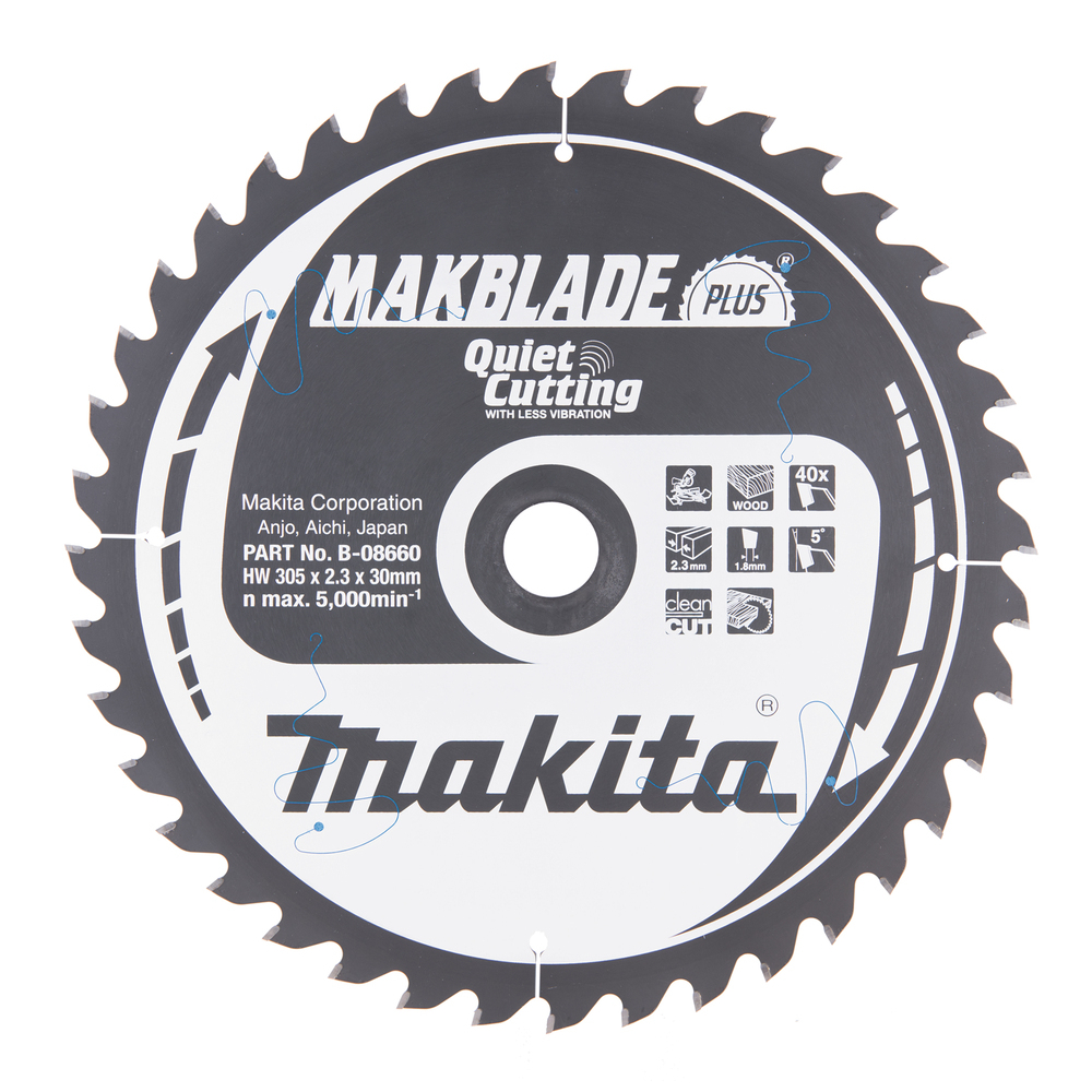Pjovimo diskas Makita B-08660 MAKBLADE PLUS 305X2.3X30mm 5° T40 1 Pjovimo diskas Makita B-08660 MAKBLADE PLUS 305X2.3X30mm 5° T40 1