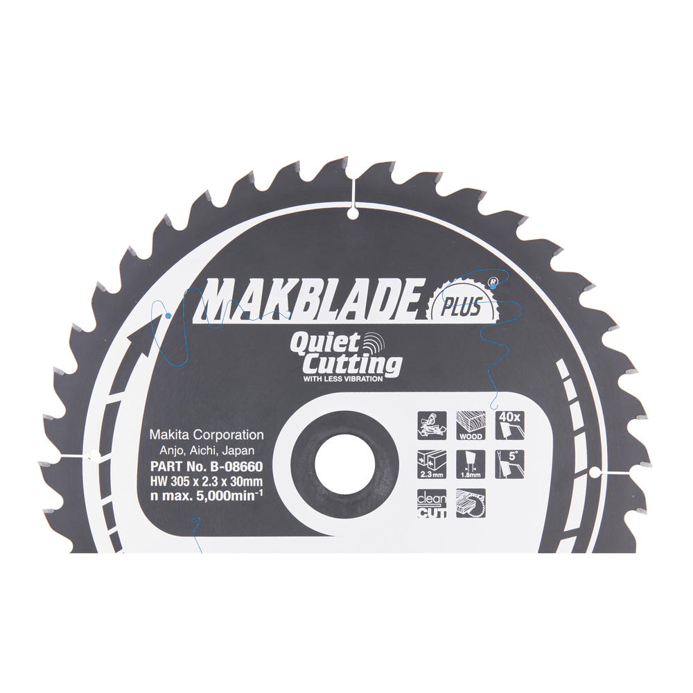 Pjovimo diskas Makita B-08660 MAKBLADE PLUS 305X2.3X30mm 5° T40 Pjovimo diskas Makita B-08660 MAKBLADE PLUS 305X2.3X30mm 5° T40