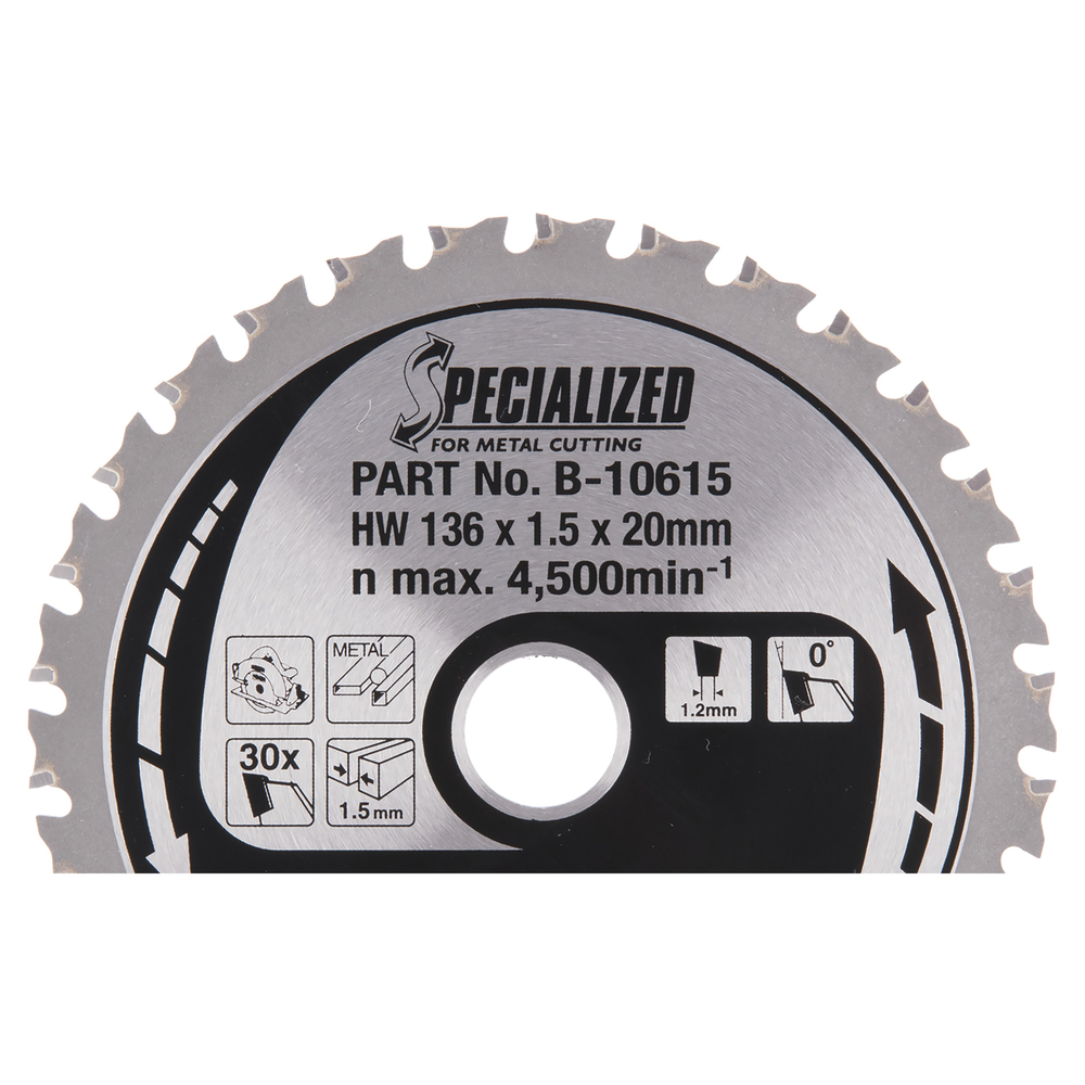 Pjovimo diskas Makita B-10615 SPECIALIZED, 136X1.5X20mm, 0°, T30 3 Pjovimo diskas Makita B-10615 SPECIALIZED, 136X1.5X20mm, 0°, T30 3