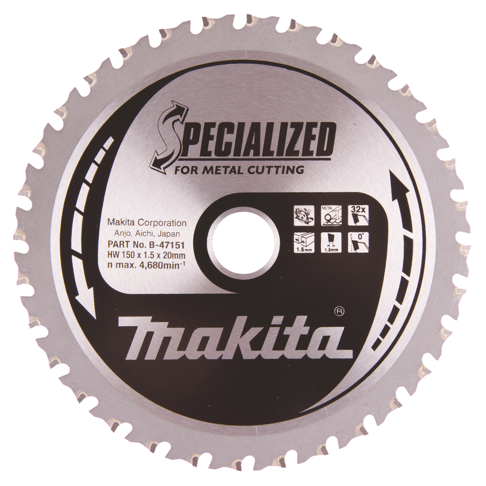 T.C.T. pjūklas SPECIALIZED 150X1.5X20mm 0° T32 Makita B-47151 1 T.C.T. pjūklas SPECIALIZED 150X1.5X20mm 0° T32 Makita B-47151 1