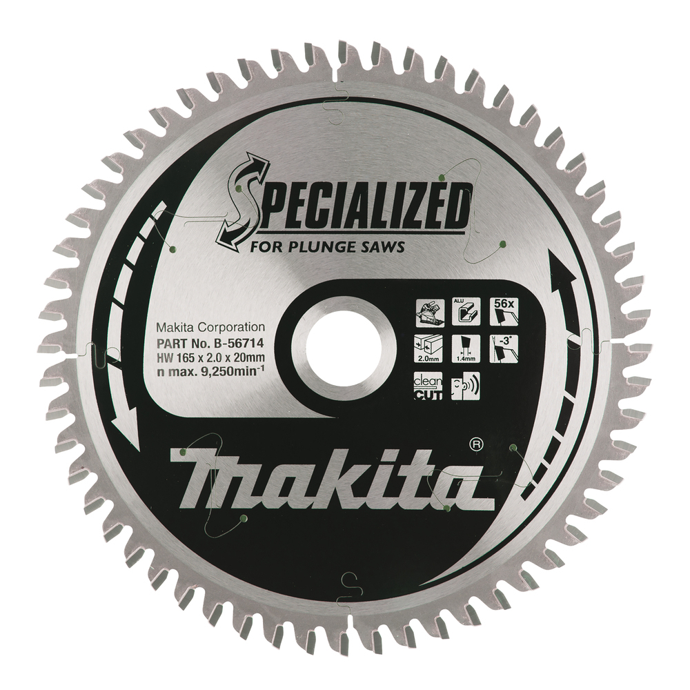 T.C.T. pjūklas SPECIALIZED 165X2X20mm -3° T56 Makita B-56714