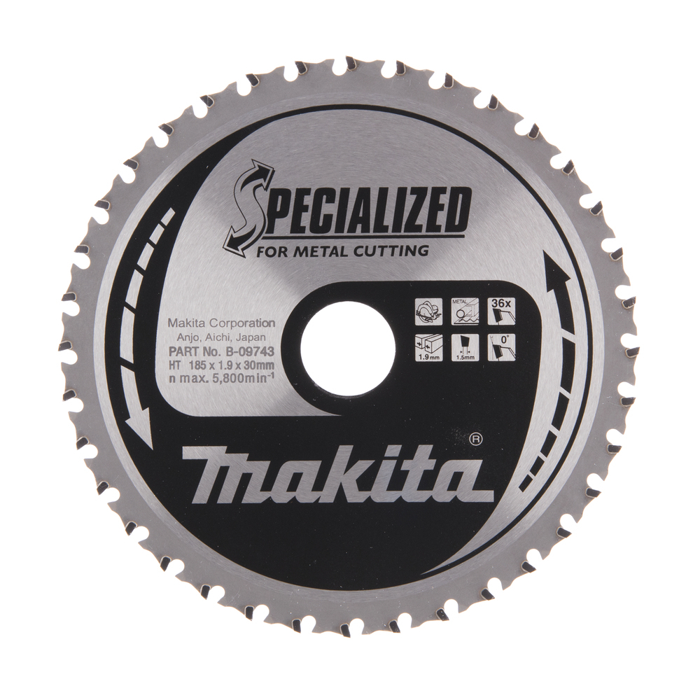 Pjovimo diskas Makita B-09743 SPECIALIZED, 185X1.9X30mm, 0°, T36 1