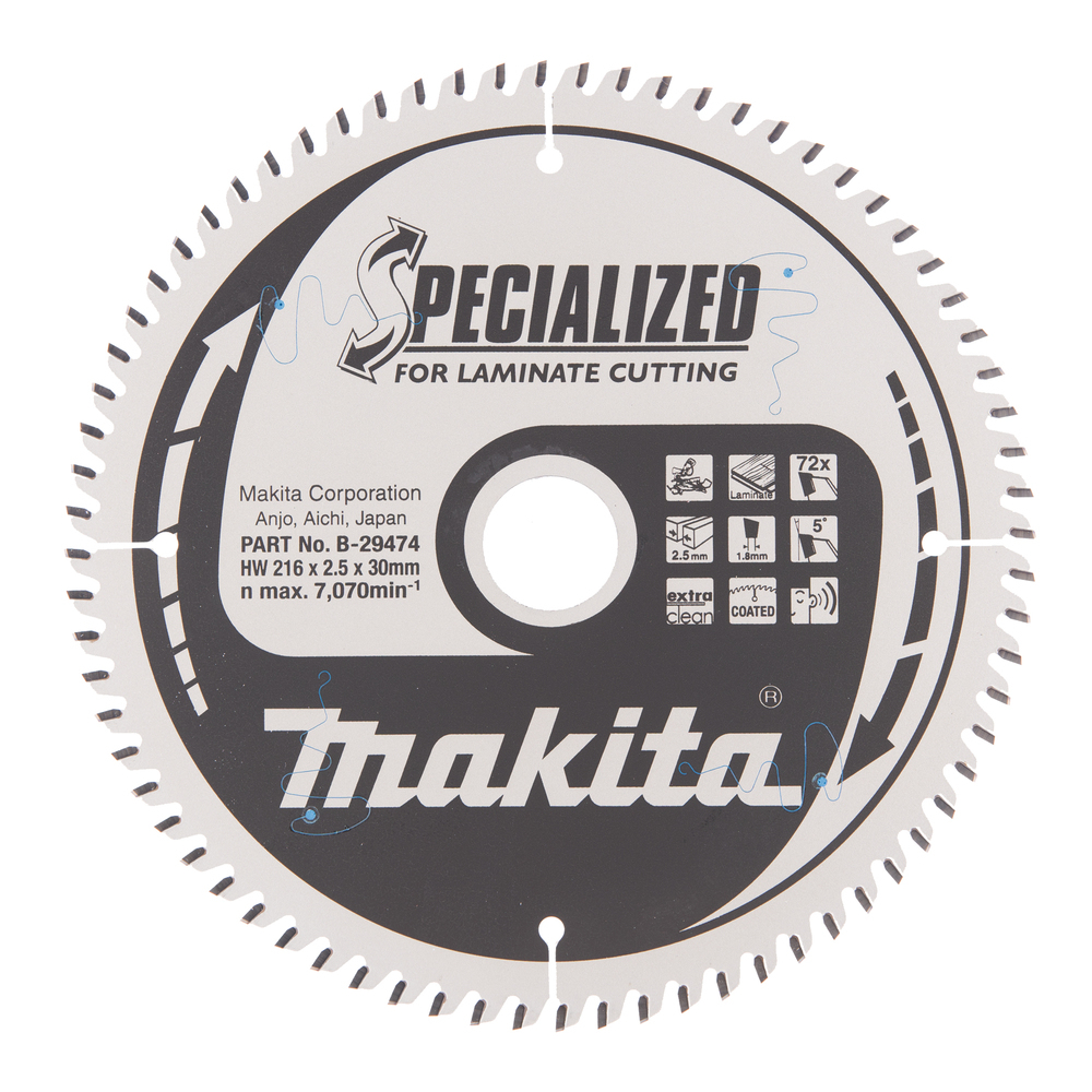Pjovimo diskas Makita B-29474 SPECIALIZED, 216X2.5X30mm, 5°, T72 1