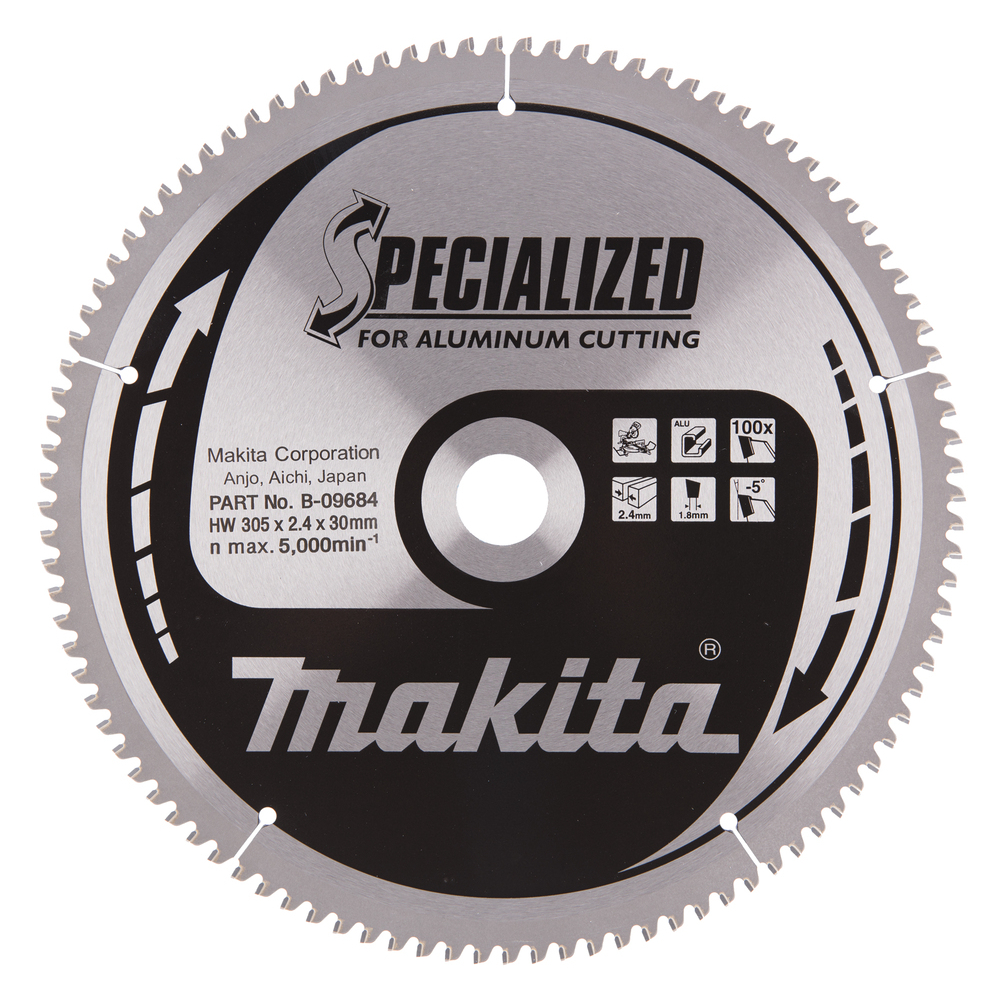 Pjovimo diskas Makita B-09684 SPECIALIZED, 305X2.4X30mm, -5°, T100 1 Pjovimo diskas Makita B-09684 SPECIALIZED, 305X2.4X30mm, -5°, T100 1