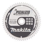 Pjovimo diskas Makita B-29468 SPECIALIZED, 190X2X20mm, 5°, T60