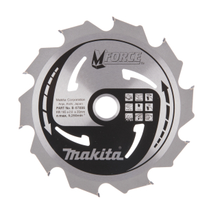 T.C.T. pjovimo diskas Makita B-07886, M-FORCE 165X2X20mm, 15°, T10