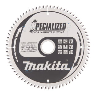 Pjovimo diskas Makita B-29474 SPECIALIZED, 216X2.5X30mm, 5°, T72