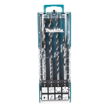 Universalių TCT grąžtų rinkinys su tiesiu kotu Makita E-15855, 8vnt. 3-10 mm 1 Universalių TCT grąžtų rinkinys su tiesiu kotu Makita E-15855, 8vnt. 3-10 mm 1