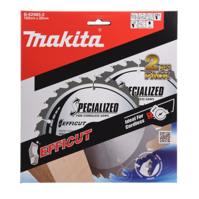 Pjovimo diskas Makita B-62985-2, 165X1.4X20mm, 23°, T25, 2 vnt. 1 Pjovimo diskas Makita B-62985-2, 165X1.4X20mm, 23°, T25, 2 vnt. 1