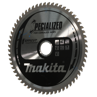 T.C.T. pjūklas 216X2.0X30mm 15° T60 EFFICUT klijuotoms plokštėms Makita E-12192 1 T.C.T. pjūklas 216X2.0X30mm 15° T60 EFFICUT klijuotoms plokštėms Makita E-12192 1