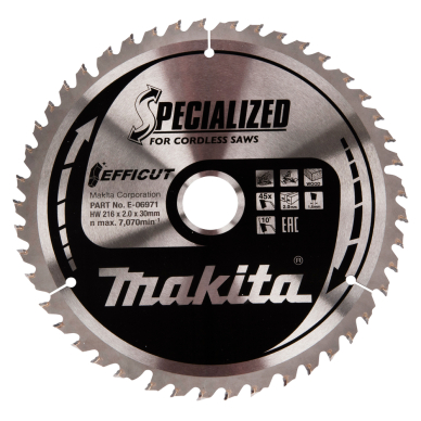 Pjovimo diskas Makita E-06971, 216X30X2,0.., Z-45, 10° Pjovimo diskas Makita E-06971, 216X30X2,0.., Z-45, 10°