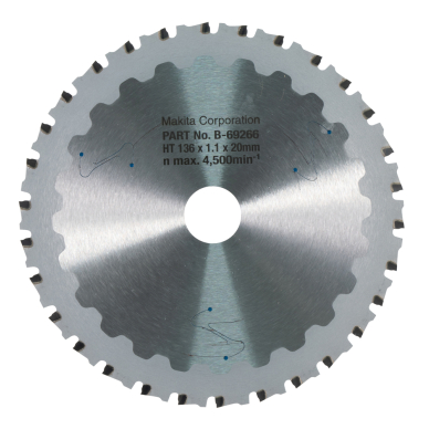 Pjovimo diskas Makita B-69266 EFFICUT METAL,136X1.1X20mm, 0°, T30 1 Pjovimo diskas Makita B-69266 EFFICUT METAL,136X1.1X20mm, 0°, T30 1