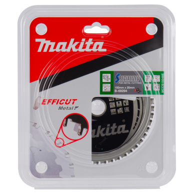 Pjovimo diskas Makita B-69294 EFFICUT METAL, 150X1.1X20mm, 0°, T48 2 Pjovimo diskas Makita B-69294 EFFICUT METAL, 150X1.1X20mm, 0°, T48 2