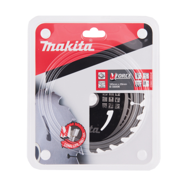 T.C.T. pjovimo diskas Makita B-08006, M-FORCE 165X2X20mm, 15°, T24 2 T.C.T. pjovimo diskas Makita B-08006, M-FORCE 165X2X20mm, 15°, T24 2