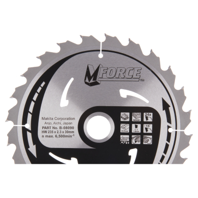 Pjovimo diskas Makita B-08090, 235X2.3X30mm, 15°, T24 Pjovimo diskas Makita B-08090, 235X2.3X30mm, 15°, T24