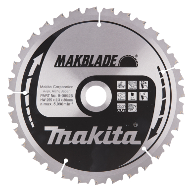 Pjovimo diskas Makita B-08925 MAKBLADE 255X2.3X30mm 5° T32 1 Pjovimo diskas Makita B-08925 MAKBLADE 255X2.3X30mm 5° T32 1