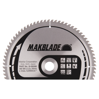 Pjovimo diskas Makita B-09086 MAKBLADE 305X2.3X30mm 5° T80 Pjovimo diskas Makita B-09086 MAKBLADE 305X2.3X30mm 5° T80